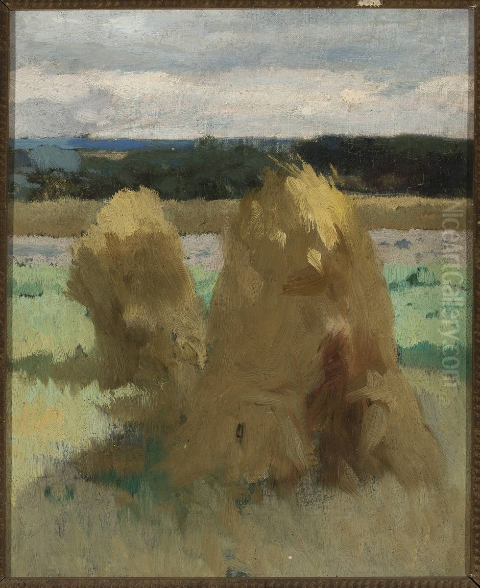 Rye sheaves in the field, study for the triptych 