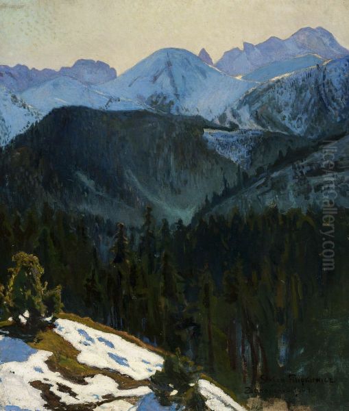 Tatra Mountain view Oil Painting by Stefan Filipkiewicz