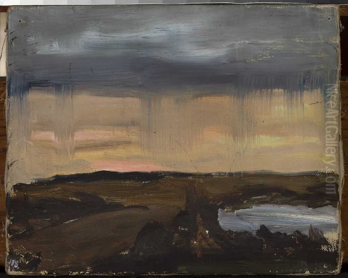 Rain - impressions from the train Oil Painting by Jan Ciaglinski