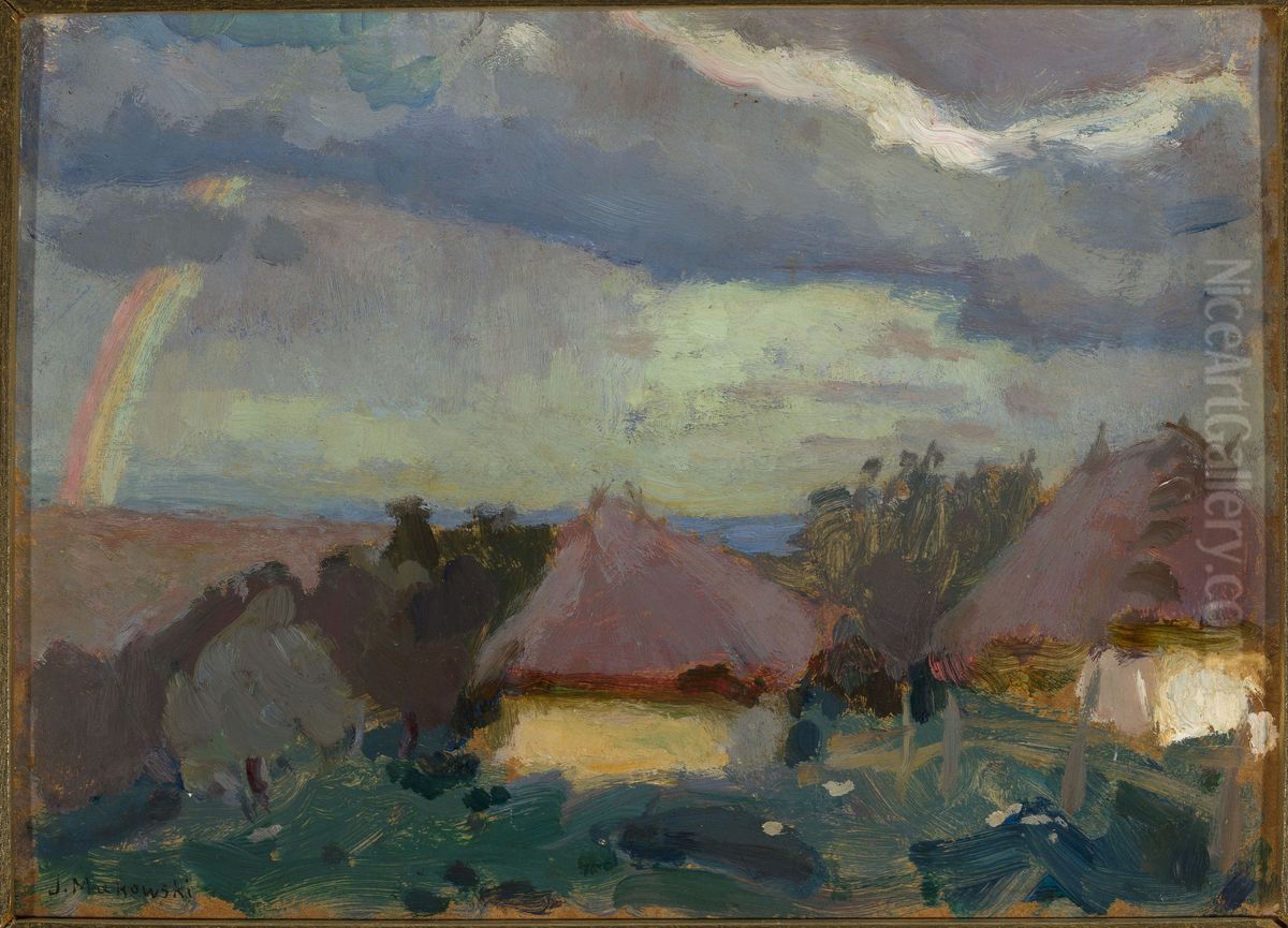 Rural landscape with a rainbow Oil Painting by Tadeusz Makowski Rural landscape with a rainbow Oil Painting by Tadeusz Makowski