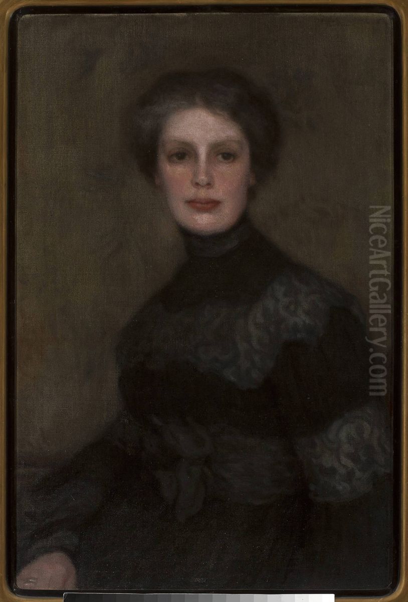 Portrait of Wanda Kulakowska Oil Painting by Jozef Pankiewicz