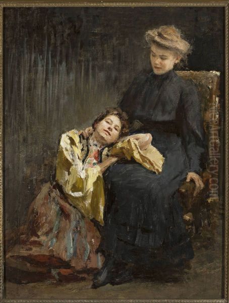 Two sisters Oil Painting by Jan Ciaglinski