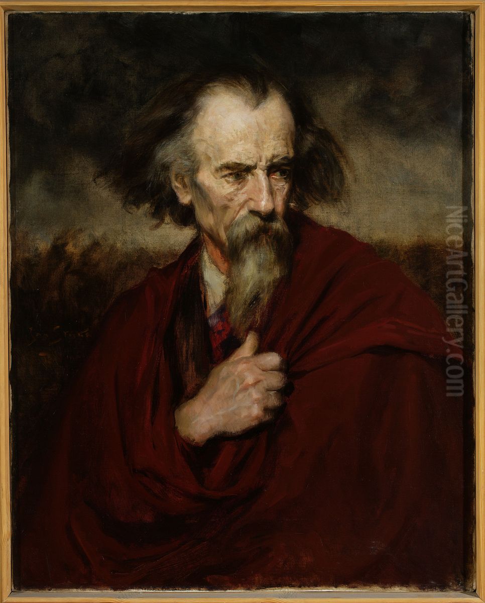 Portrait of Ernest Marchia, revolutionary Oil Painting by Jan Styka