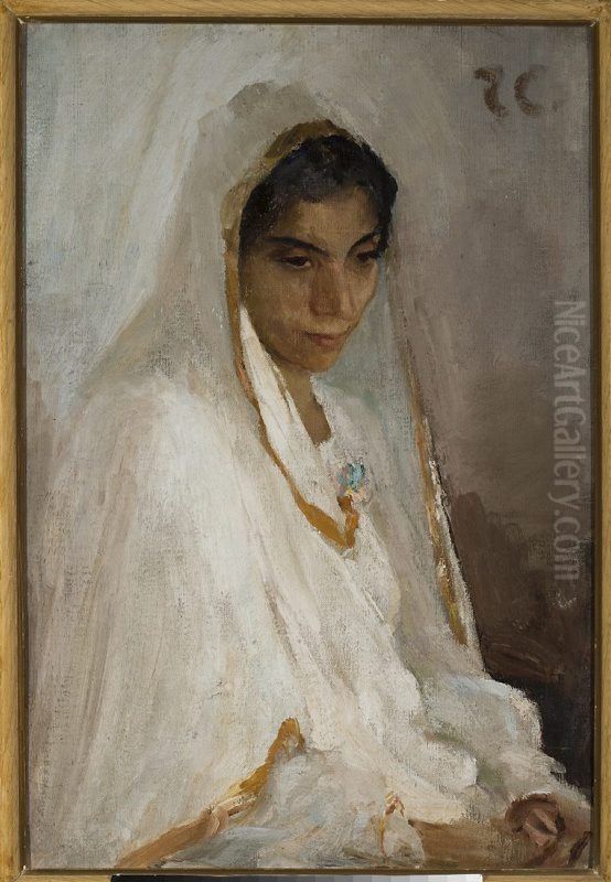 Miss Setua. From the journey to India Oil Painting by Jan Ciaglinski