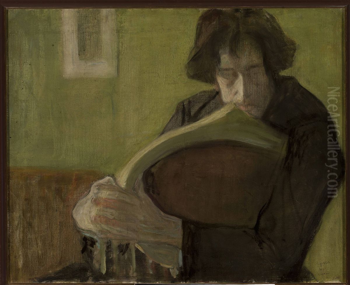 Man sitting in a chair. Portrait of Mieczyslaw Jakimowicz Oil Painting by Leopold Gottlieb