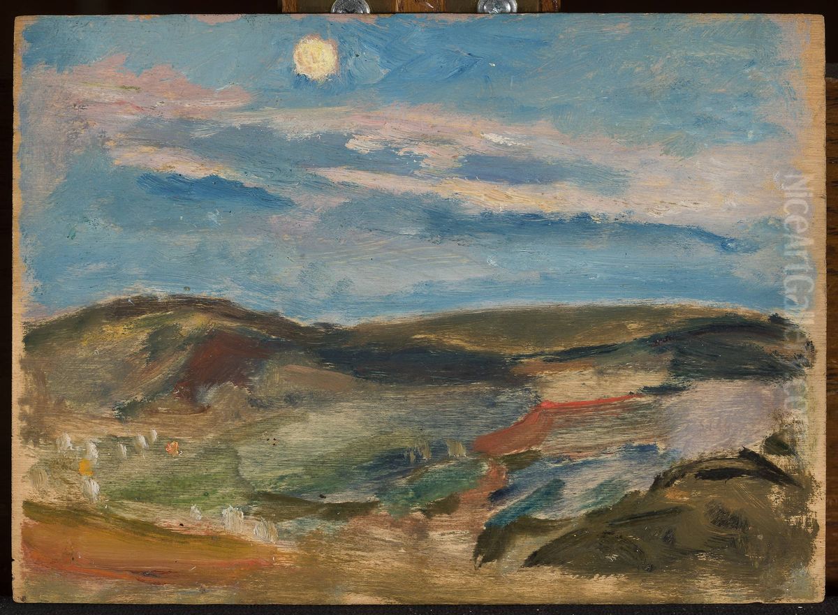 Moonlit hill Oil Painting by Tadeusz Makowski