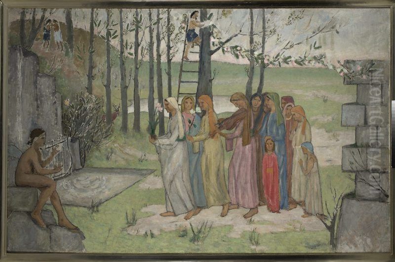 Spring Day Oil Painting by Tadeusz Makowski