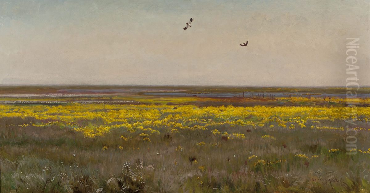 Cowslips Oil Painting by Jozef Chelmonski