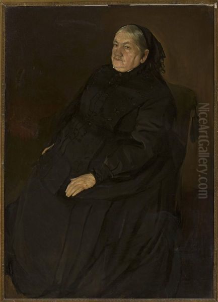 Portrait of Izabela Buttowt-Andrzeykowicz Oil Painting by Konrad Krzyzanowski