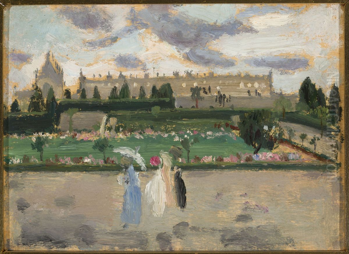 Pejzaz miejski (Esplanade des Invalides) Oil Painting by Tadeusz Makowski