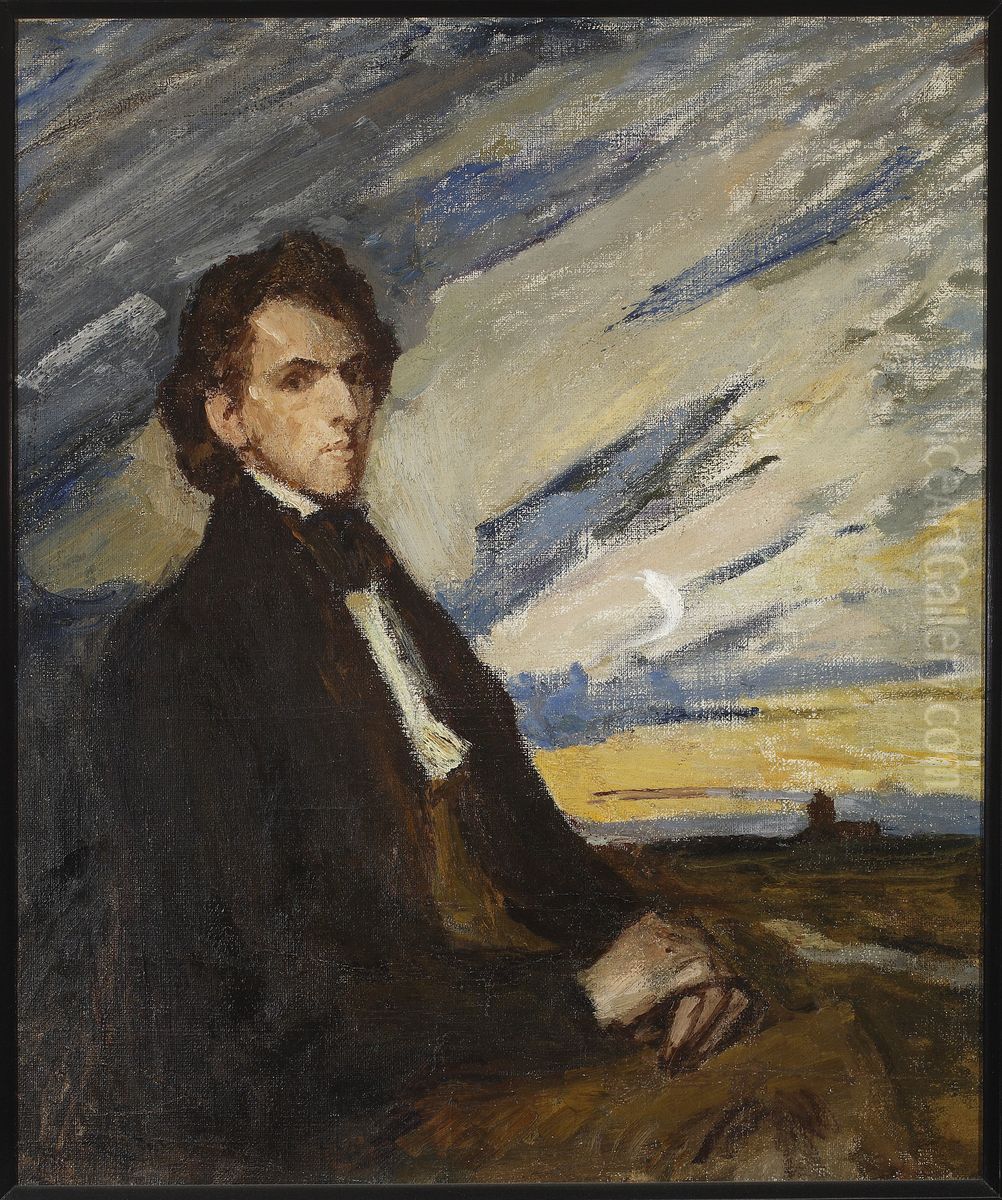 Portrait of Fryderyk Chopin Oil Painting by Jan Ciaglinski