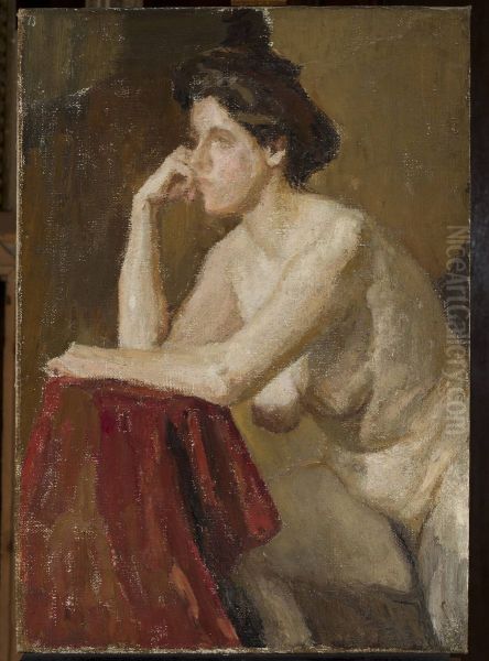 Modelka, studium Oil Painting by Jan Ciaglinski