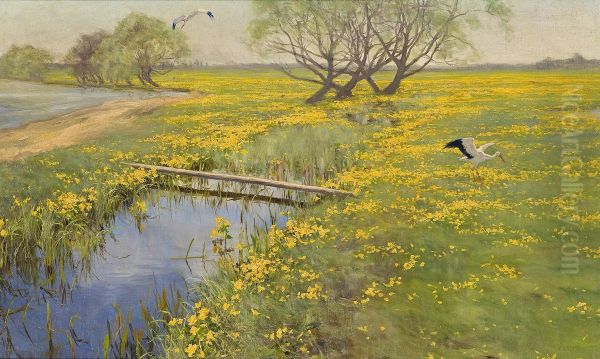 Springtime Oil Painting by Henryk Weyssenhoff