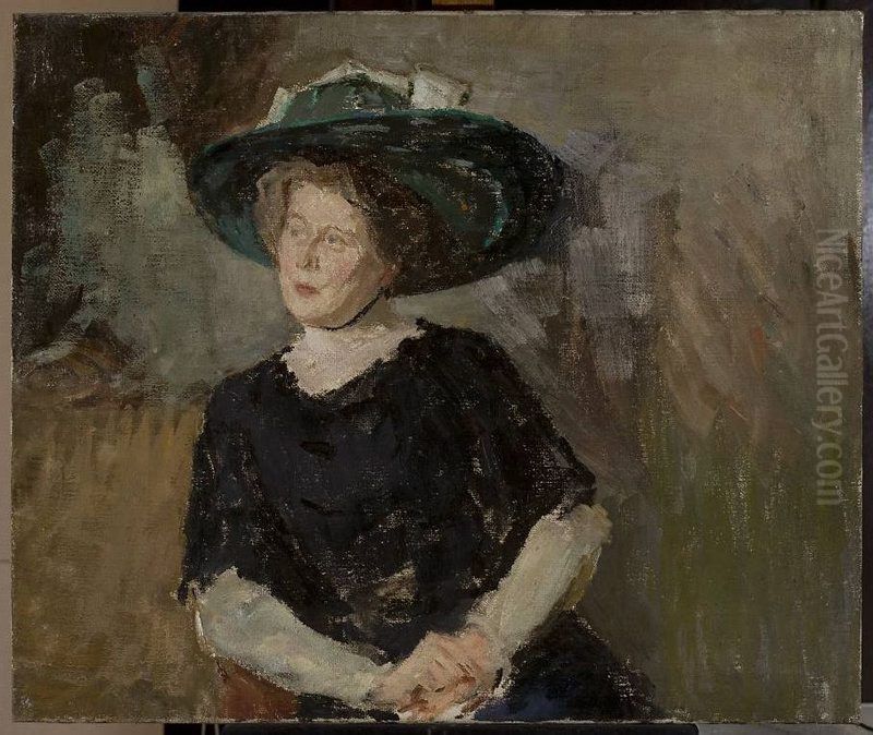 Lady in a hat Oil Painting by Jan Ciaglinski