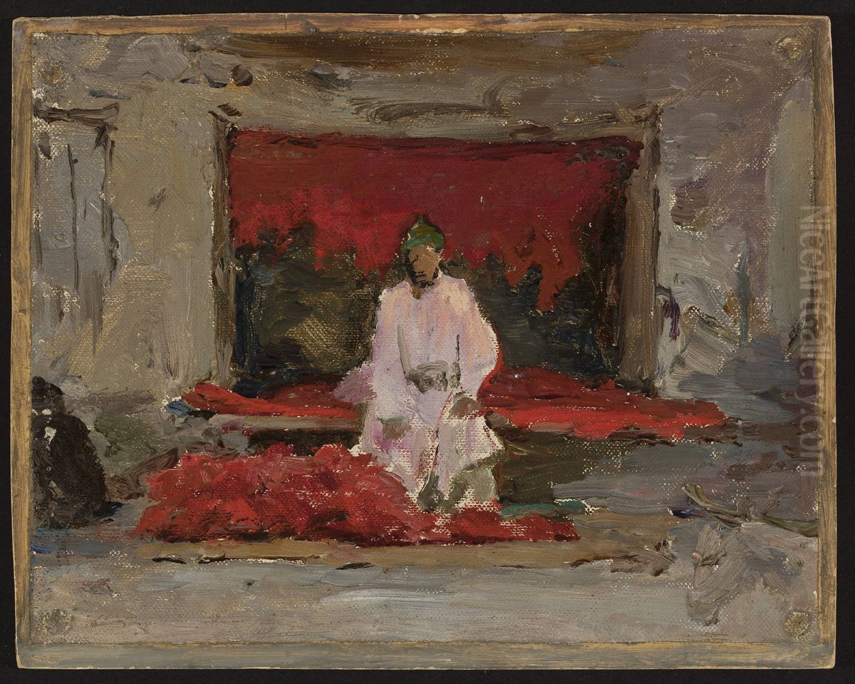 Pepper seller. From the journey to Turkestan Oil Painting by Jan Ciaglinski