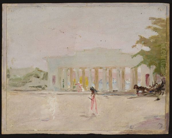 Sevastopol - Count's Quay. From the journey to Turkestan Oil Painting by Jan Ciaglinski