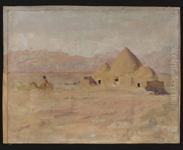Monument on the Kyrgyz tomb in the steppe. From the journey to Turkestan Oil Painting by Jan Ciaglinski