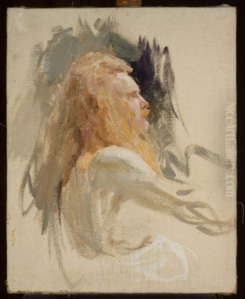 Siegfried, portrait study Oil Painting by Jan Ciaglinski
