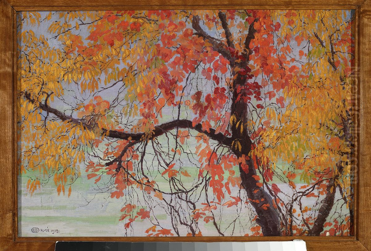 Autumn leaves Oil Painting by Edward Okun