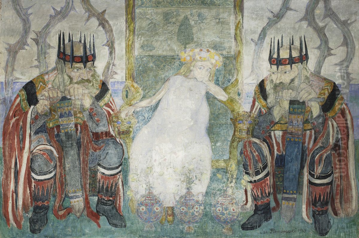 Enchanted girl Oil Painting by Jan Rembowski