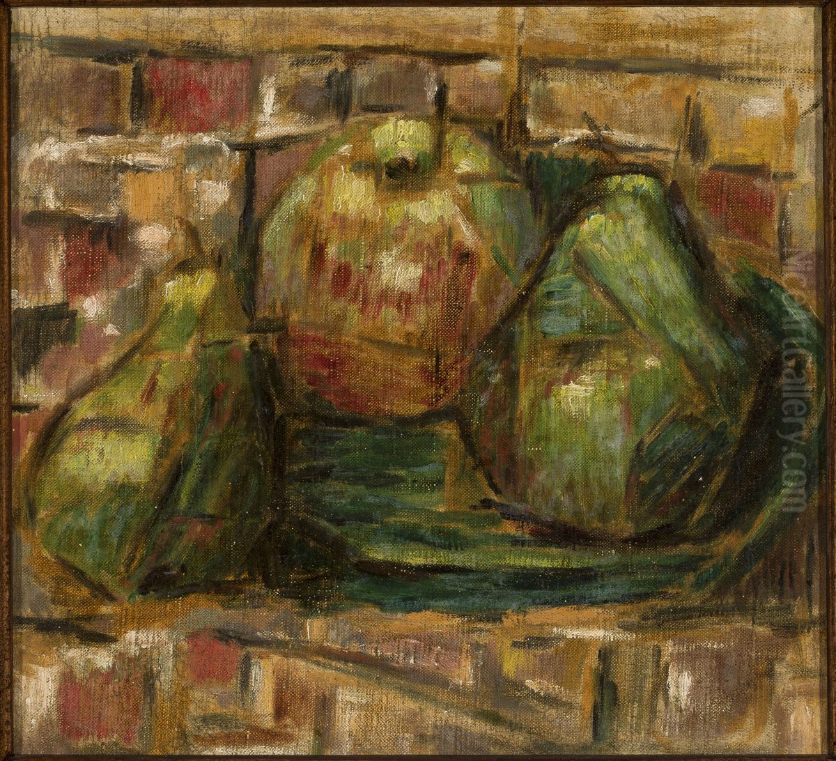 Still life with pears Oil Painting by Tadeusz Makowski