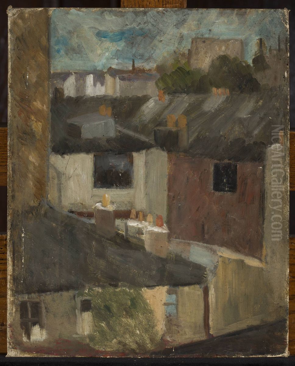 View through the window of a workroom Oil Painting by Tadeusz Makowski