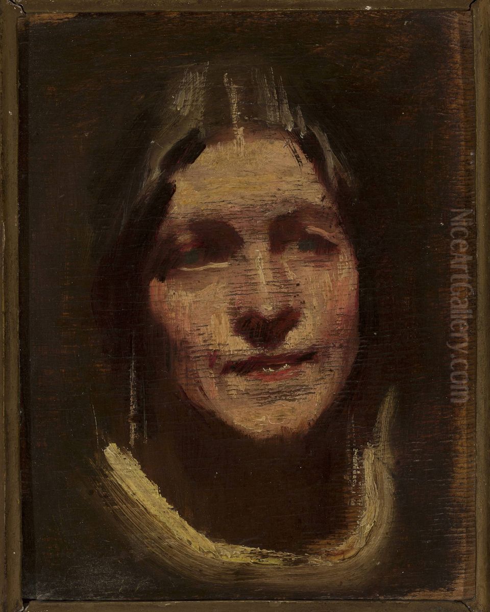 Portrait of Ms. Lauter Oil Painting by Konrad Krzyzanowski