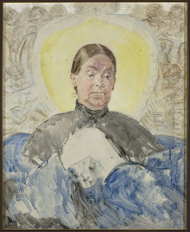 Portrait of Bronislawa, artist's sister Oil Painting by Jacek Malczewski