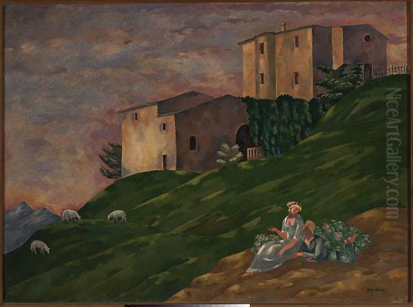 Pastoral (Bucolic) Oil Painting by Eugeniusz Zak