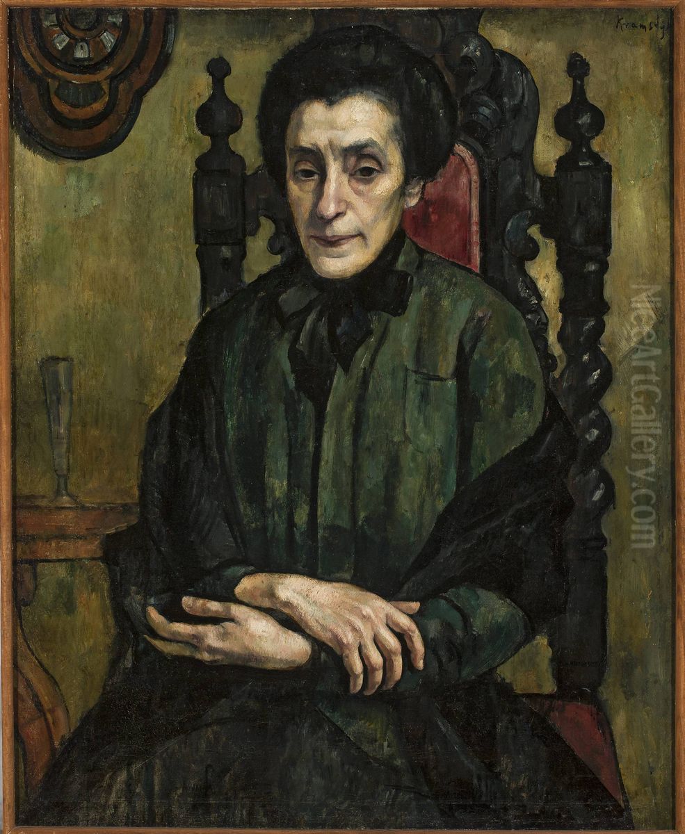 Portret Natalii Aszer (Ascher) Oil Painting by Roman Kramsztyk Portret Natalii Aszer (Ascher) Oil Painting by Roman Kramsztyk
