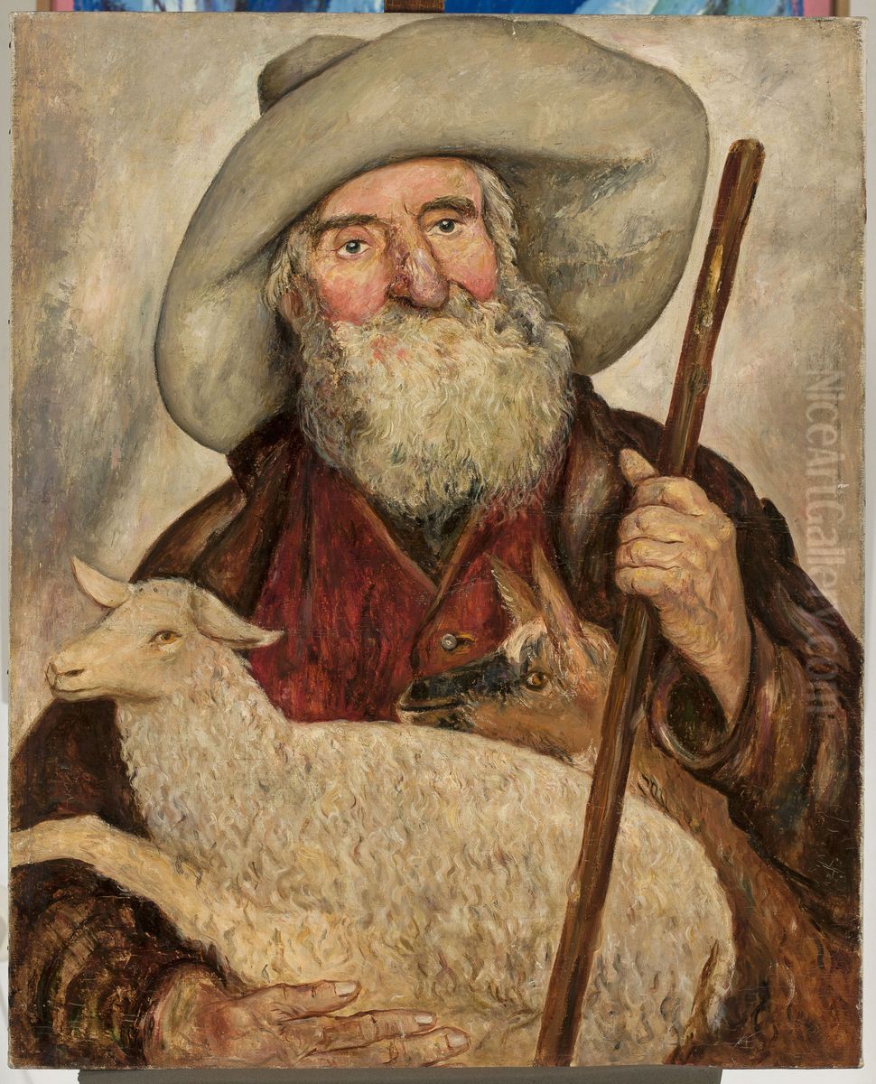 Good shepherd Oil Painting by Tadeusz Makowski