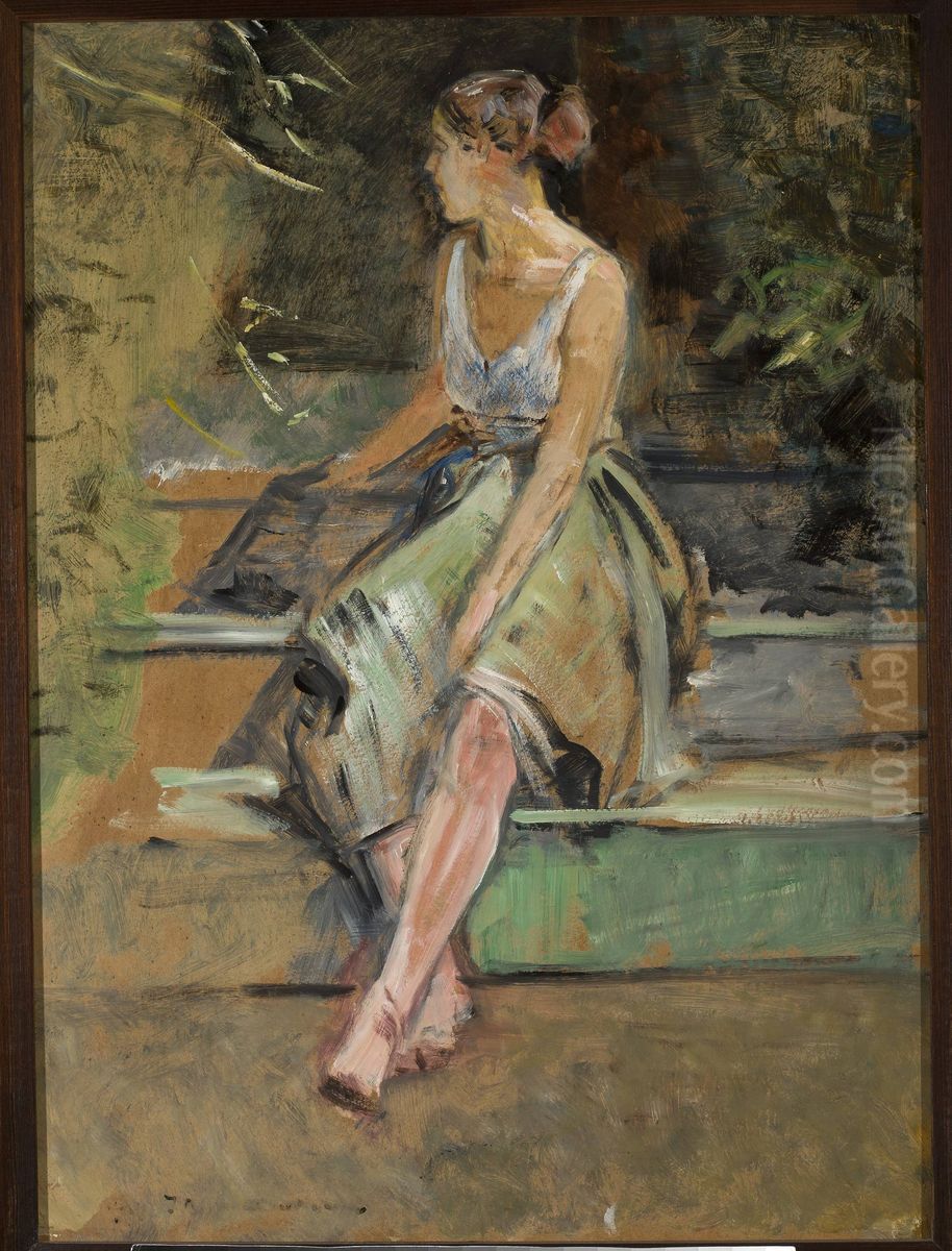 Study of a girl Oil Painting by Jacek Malczewski