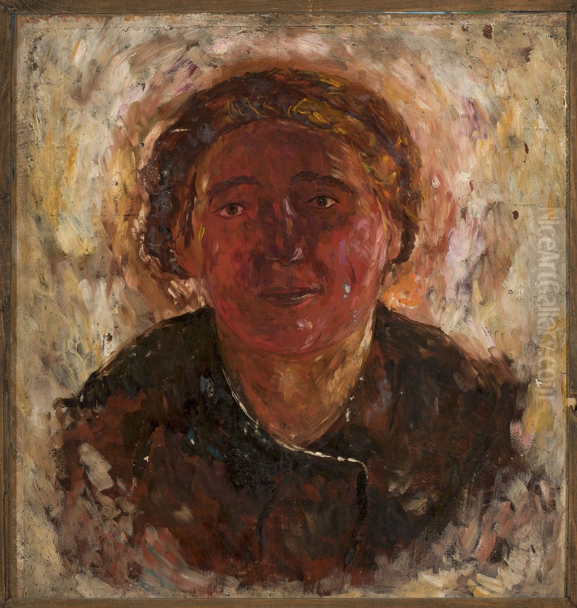 Study of a woman in a dark dress Oil Painting by Tadeusz Makowski