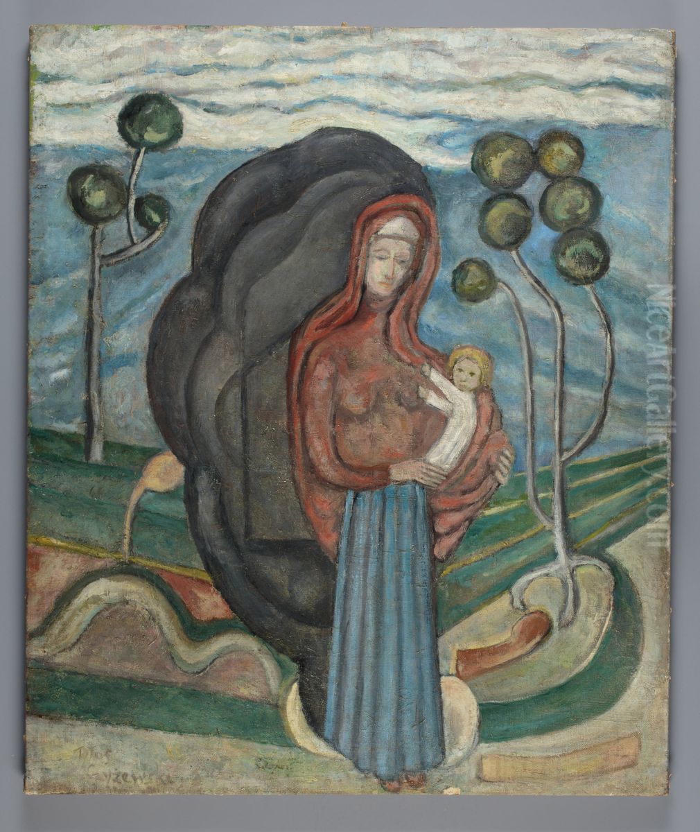 Madonna Oil Painting by Tytus Czyzewski