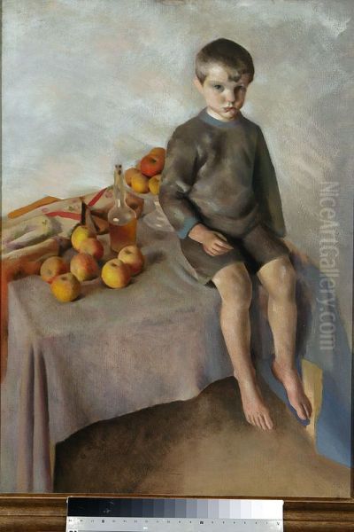 Jedrus i jablka Oil Painting by Jacek Mierzejewski