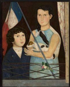 Two children with a French flag