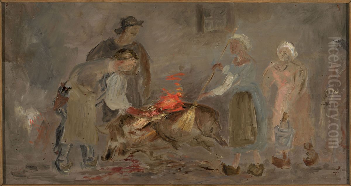 Pork heating Oil Painting by Tadeusz Makowski Pork heating Oil Painting by Tadeusz Makowski