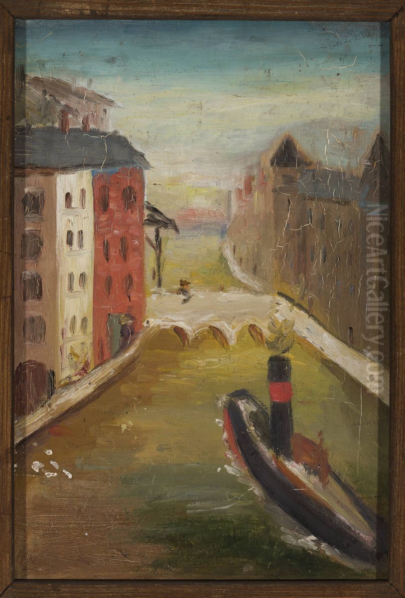 Ship in a city Oil Painting by Tadeusz Makowski Ship in a city Oil Painting by Tadeusz Makowski