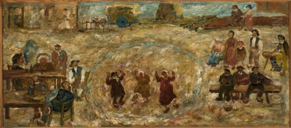 Play in a village Oil Painting by Tadeusz Makowski