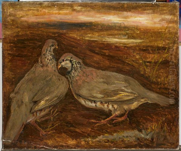 Two birds Oil Painting by Tadeusz Makowski