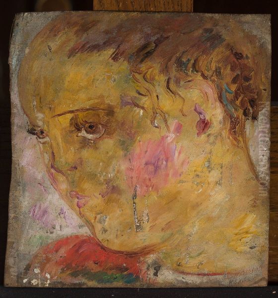 Head of a little girl in profile Oil Painting by Tadeusz Makowski