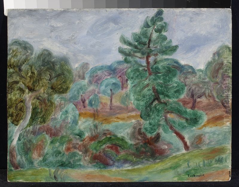 Landscape from Saint-Tropez Oil Painting by Jozef Pankiewicz