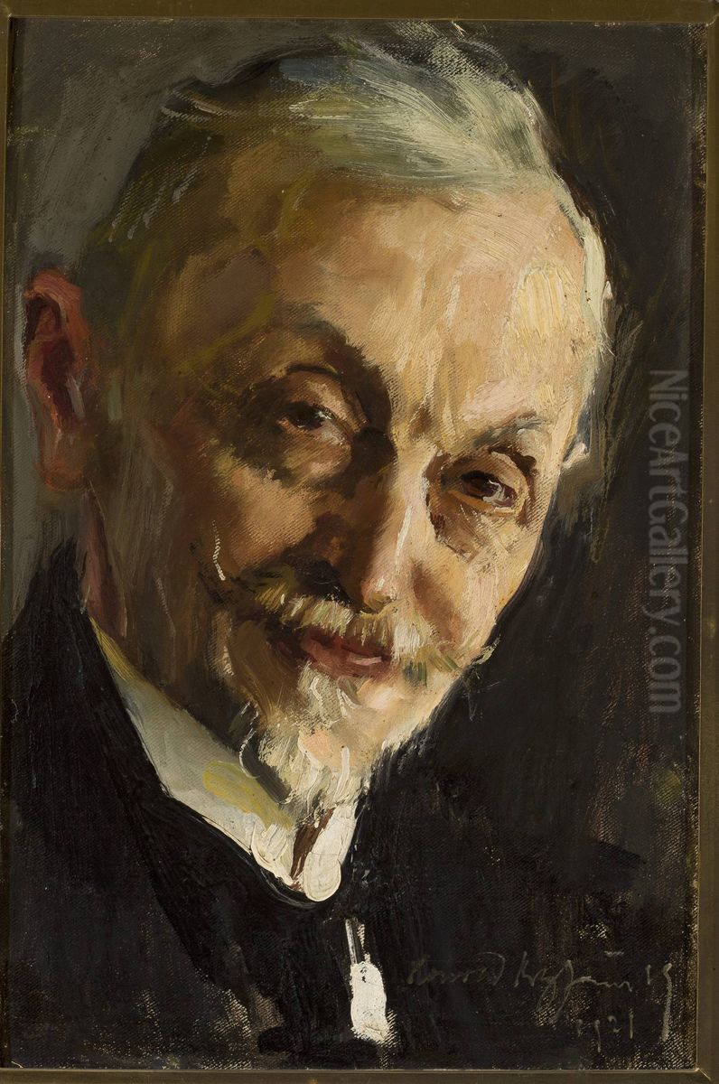 Portrait of doctor Kazimierz Mazaraki Oil Painting by Konrad Krzyzanowski