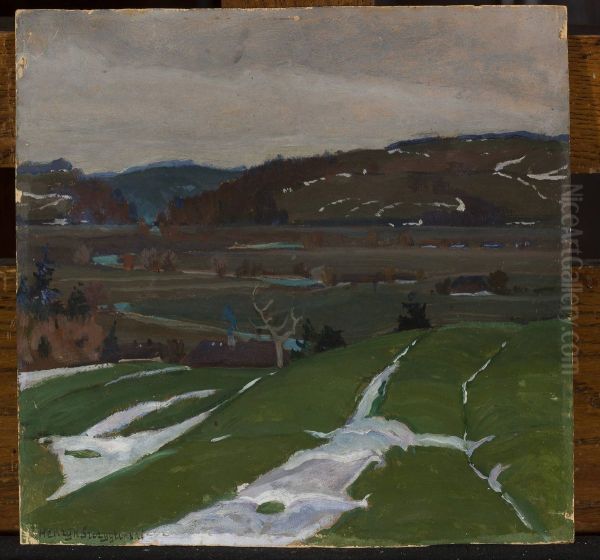 Landscape near Vilnius Oil Painting by Henryk Szczyglinski