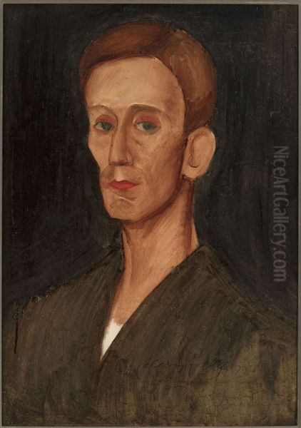 Portrait of Jozef Czapski Oil Painting by Zygmunt Waliszewski