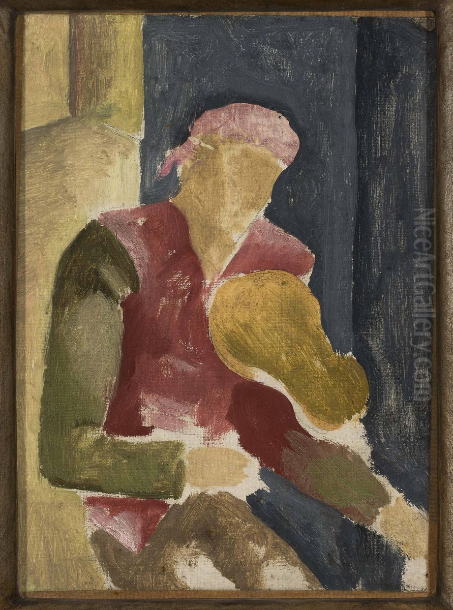 Man playing the guitar - sketch Oil Painting by Eugeniusz Zak