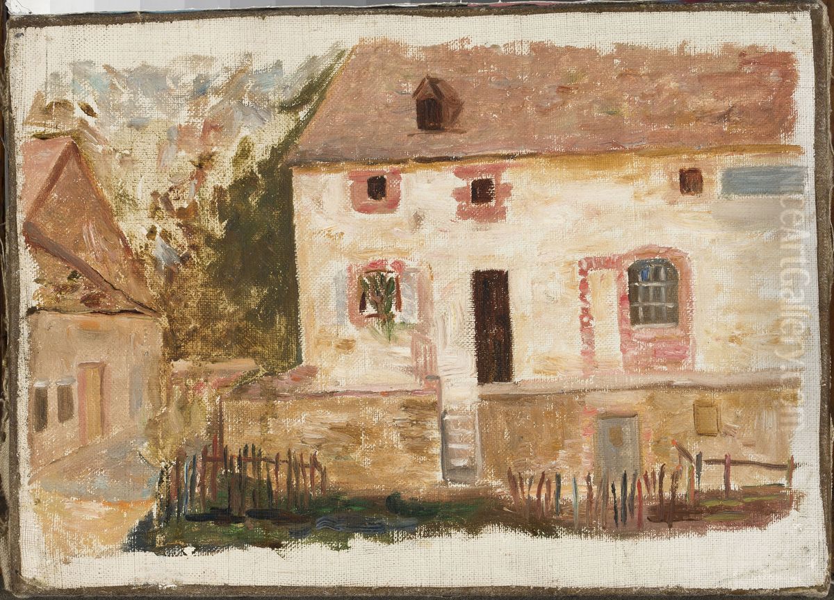 Dom ze sztachetami Oil Painting by Tadeusz Makowski