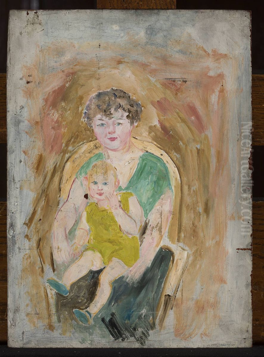 Mother and child Oil Painting by Tadeusz Makowski Mother and child Oil Painting by Tadeusz Makowski