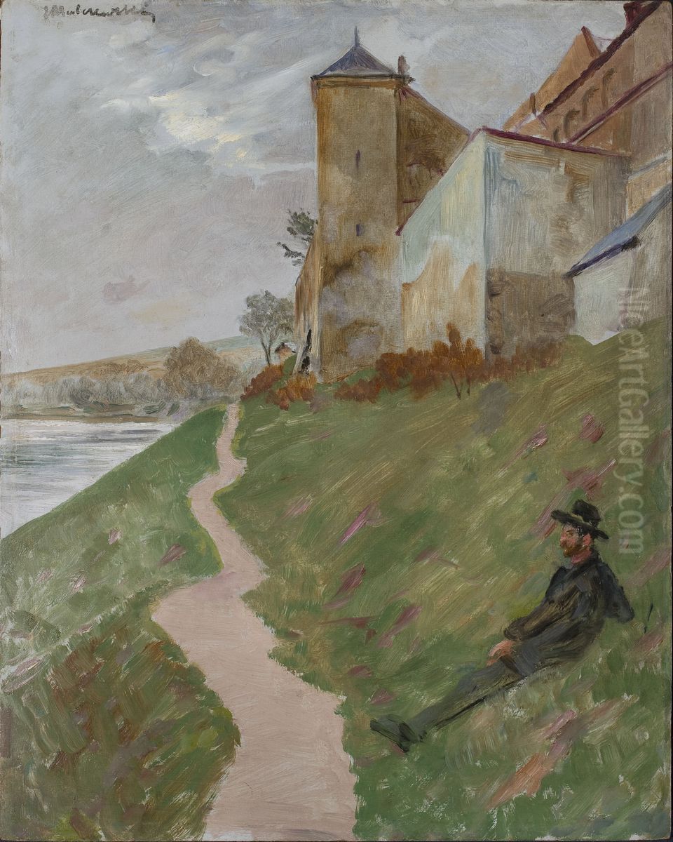At the hill of the Norbertines' monastery Oil Painting by Jacek Malczewski