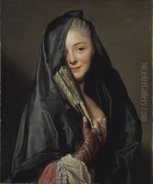 Damen med slojan. Konstnarens maka Suzanne Roslin Oil Painting by Alexander Roslin